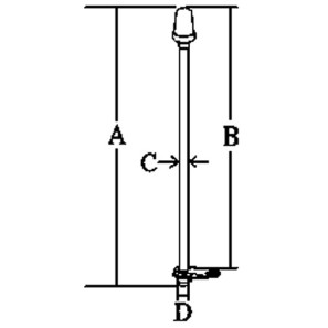 allpa Rondschijnend toplicht, uitneembaar, 12V - 10W, 360Â¦, zwart huis met heldere lens, H=545mm