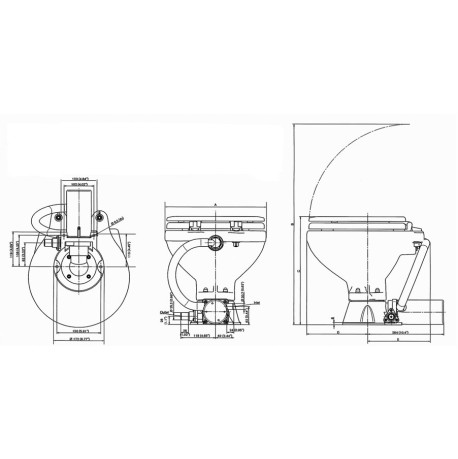 allpa AquaT standard-electric scheepstoilet, 12V-13A, compact pot met bedienpaneel