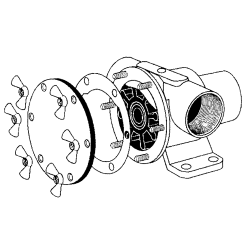 Johnson Pump set(C) RVS vleugelmoeren  Pinwing  & draadeind, set C (6st. M4 x M4)