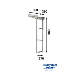 RVS telescopische ladder, 3 treden