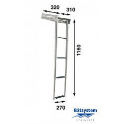 RVS telescopische ladder, 4 treden