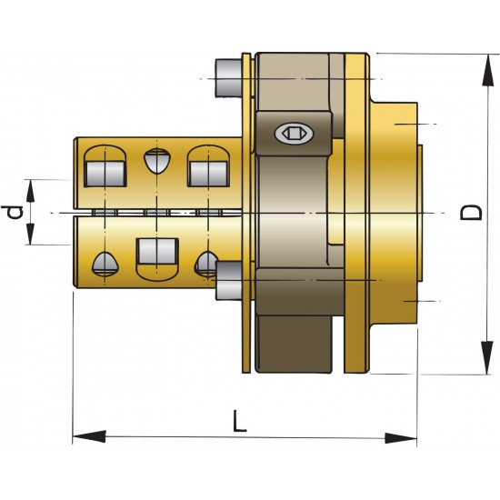 Type Bullflex 01 voor asdiameter D 1