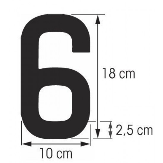 plakcijfer wit 18cm voor vaste romp-7