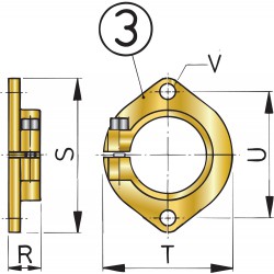 Montageflens schroefas- koker 45mm, type BL