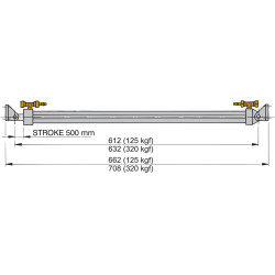 Elektro-hydraulisch hefsysteem l 500mm 12V, 320 kgf