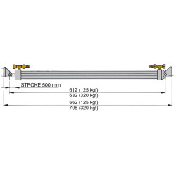 Elektro-hydraulisch hefsysteem l= 500mm 24V, 125 kgf