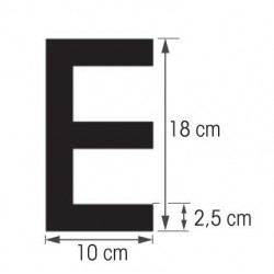 plakletter wit 18cm voor vaste romp-K