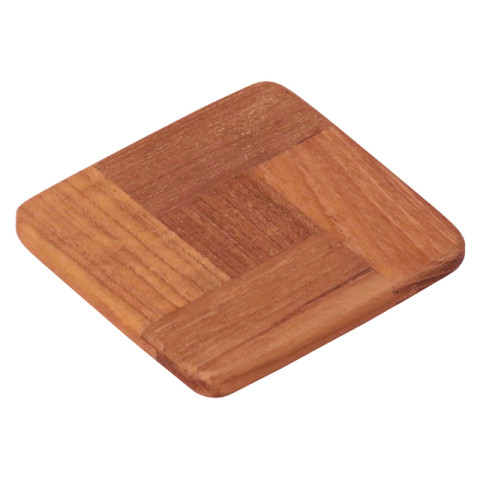 ONDERZETTER TEAK 'COASTER' (SET 4 STUKS)