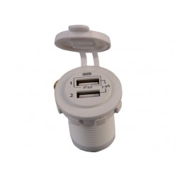 USB STOPCONTACT DUBBEL 3.4A WIT MET FLUSH FRAME