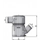 Kunststof waterlock MGP in 127mm -45 Gr-uit 127mm