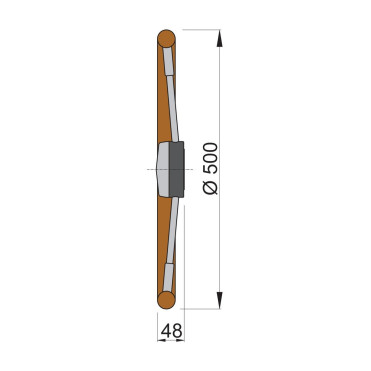 Teak stuurwiel PRO diam 50 cm