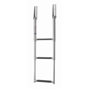 Zwemladder, SS316, 3 trede met synthetiche grips, telescopic transom mo
