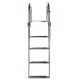 Zwemladder, SS316, 4 trede met synthetiche grips, telescopic and folding