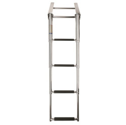 Zwemladder, SS316, 4 trede met synthetiche grips telescopic platform mounted
