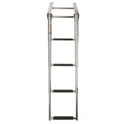 Zwemladder, SS316, 4 trede met synthetiche grips telescopic platform mounted