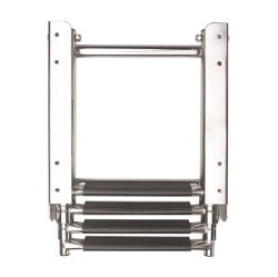 Zwemladder, SS316, 4 trede met synthetiche grips telescopic platform mounted