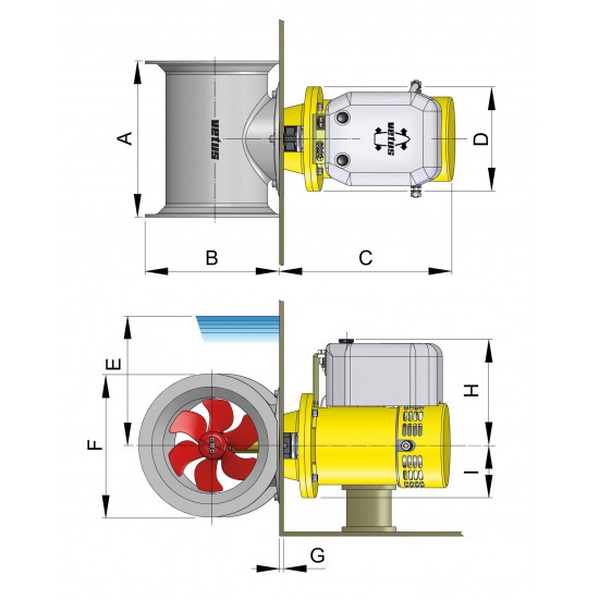 Polyester hekschroef tunnel D 250 mm (160 kgf)