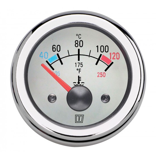 Temperatuurmeter 24V 120Â¦C D52mm wit