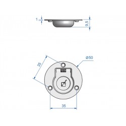 RVS ronde luikring 50 mm