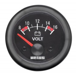 Voltmeter 12V (10-16V) D52mm zwart