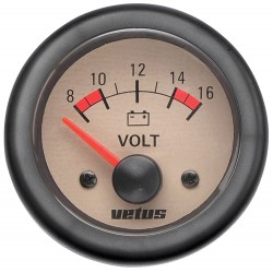 Voltmeter 12V (10-16V) D52mm beige