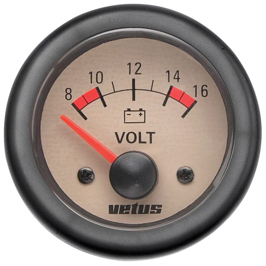 Voltmeter 24V (16-32V) D52mm beige