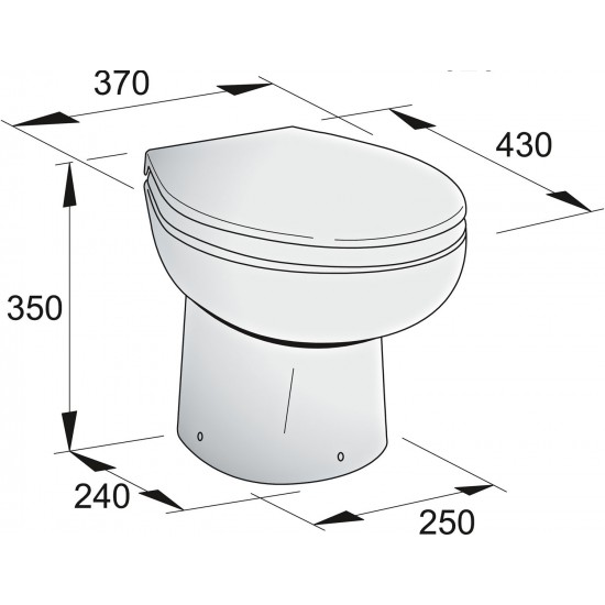 Toilet type WCP 12 Volt, tuimelschakelaar