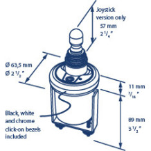 Boegschroefpaneel elektr. joystick, rond 52mm
