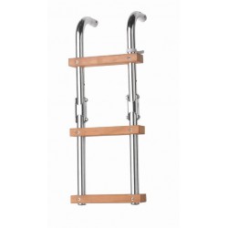 Ladder folding 3 steps SS316, teak steps