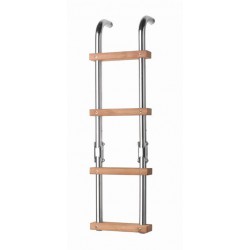 Ladder folding 4 steps SS316, teak steps