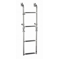 Ladder folding 4 trede, SS316, synthetische zwarte grip