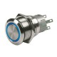Hollex Drukknop rvs 24V aan-uit LED blauw