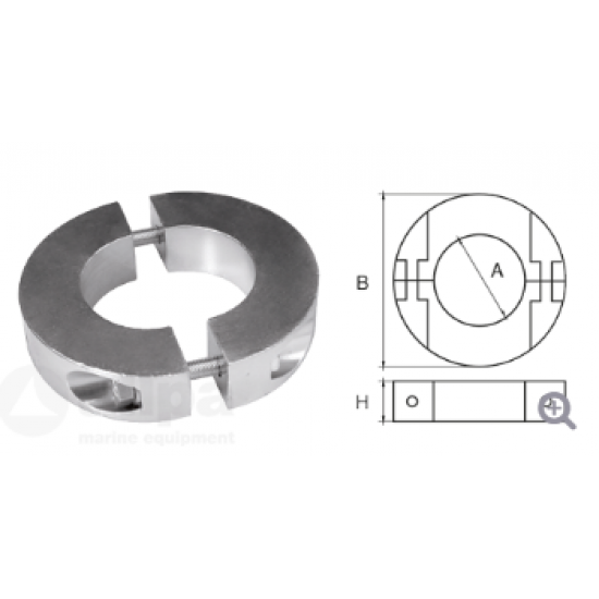 allpa Aluminium anode voor Ã35mm-as ringvormig-dun