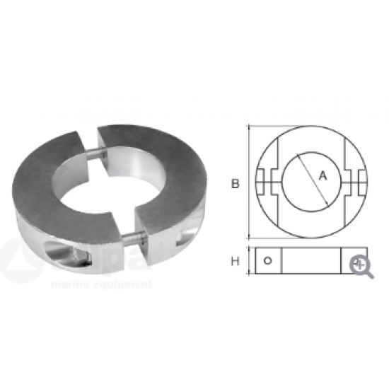 allpa Aluminium Anode voor Ã45mm-as ringvormig-dun