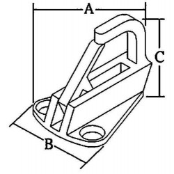 allpa RVS Fenderhaak, A=42mm, B=29mm, C=33mm (per paar) (max. lijn Ã15mm)