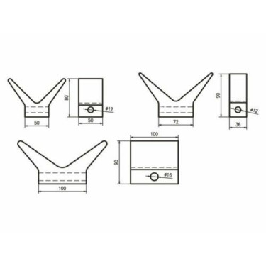 Boegstop PU 50x50x80mm