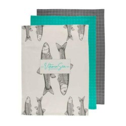 46102 - Vitamin Sea - Keukendoeken Set  3 stuks - Acqua