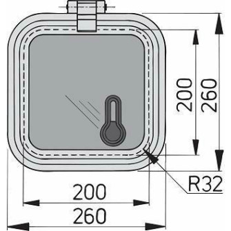 Libero vent. luik 200x200mm new lock (R=32mm)