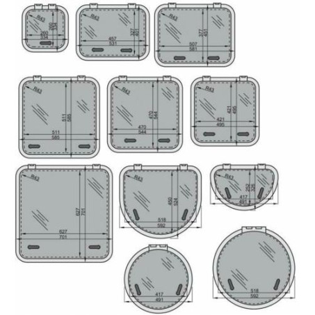 Altus vent. luik 2626 Satin new lock 260x260mm