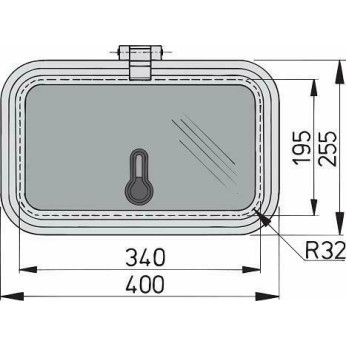 Libero vent. luik 340x190mm new lock (R=32mm)