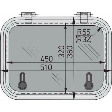 Libero dekluik 450x320mm new lock (R=32mm)