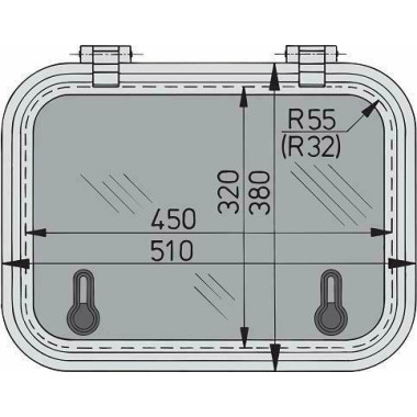 Libero dekluik 450x320mm new lock (R=55mm)