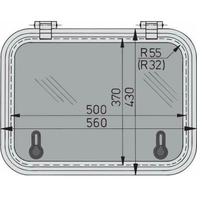 Libero dekluik 500x370mm new lock (R=32mm)