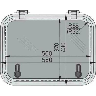 Libero dekluik 500x370mm new lock (R=55mm)