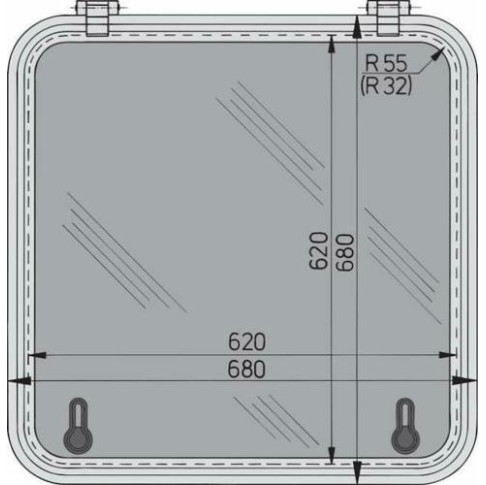 Libero vluchtluik 620x620mm (R=32mm) new lock