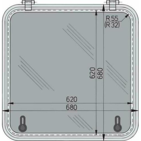 Libero vluchtluik 620x620mm (R=55mm) new lock
