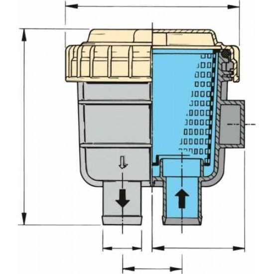 Filter koelwater slangaansluiting 12,7mm