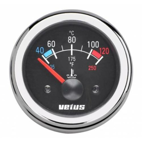 Water temp. meter zwart 12-24 V (40-120Â¦C)