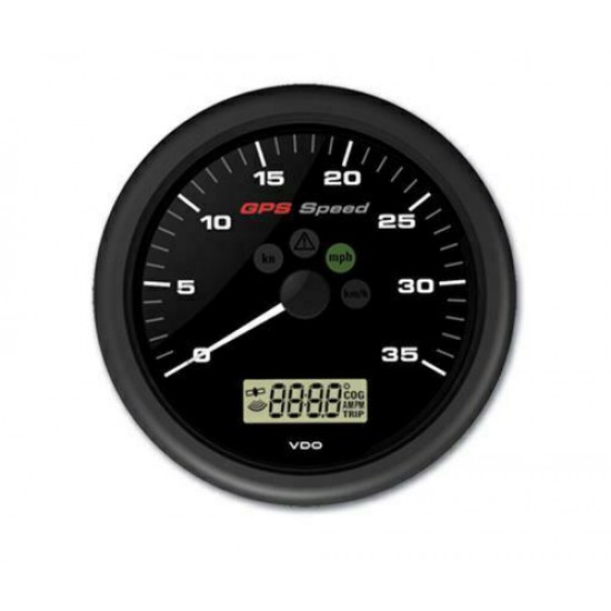 VDO VL GPS Speedometer zwart 12V Â°110 35 mph