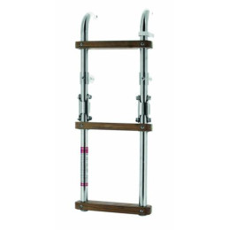 Opvouwbare ladder met teakhouten treden